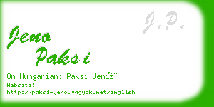 jeno paksi business card